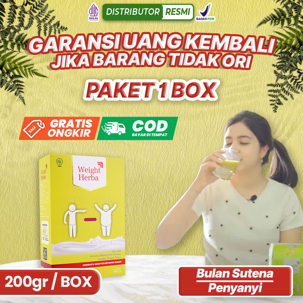 

WEIGHT HERBA PROMO 1 BOX | Susu Dengan Formulasi Alami Atasi Susah Gemuk 100% Alami Tambah Berat Badan Ideal