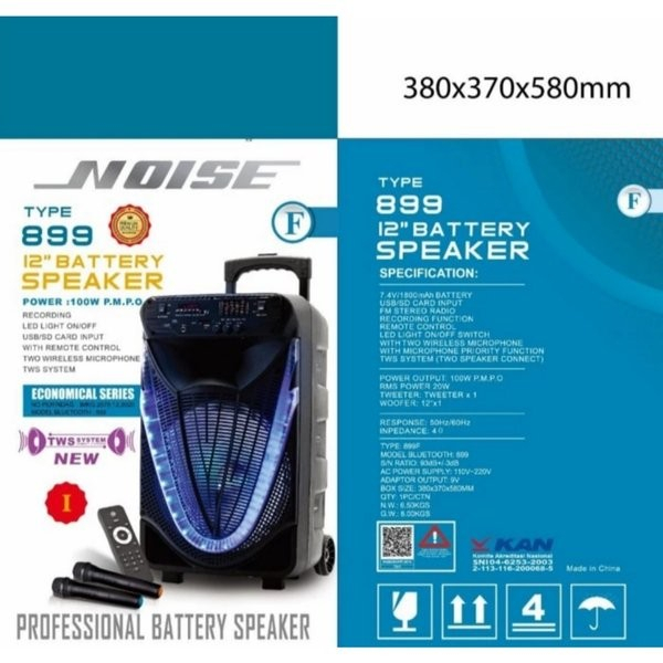 Speaker Portable Bluetooth Noise 899 FI 12 Inch