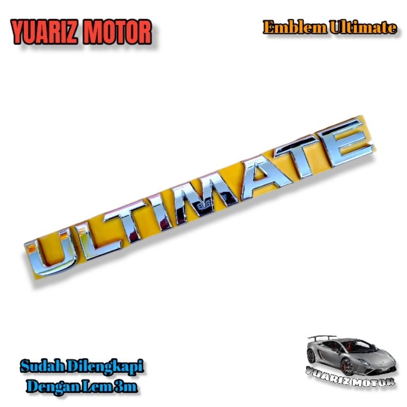 Emblem Tulisan Ultimate Chrome Original/Logo Emblem Tulisan Ultimate Original/Emblem Ultimate Origin