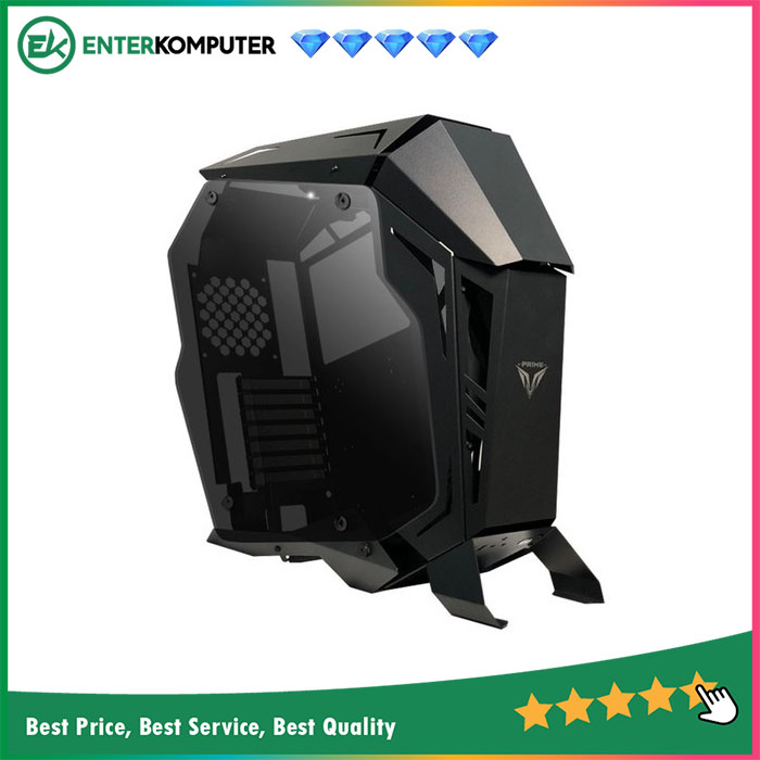 PRIME T-[X] BLACK - ALUMUNIUM GAMING CASE - DUAL SIDE TEMPERED GLASS