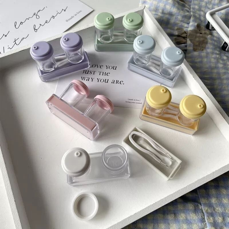 BOX - TEMPAT PENYIMPANAN SOFTLENS MODEL GELAS TABUNG LENGKAP STICK DAN CAPITAN