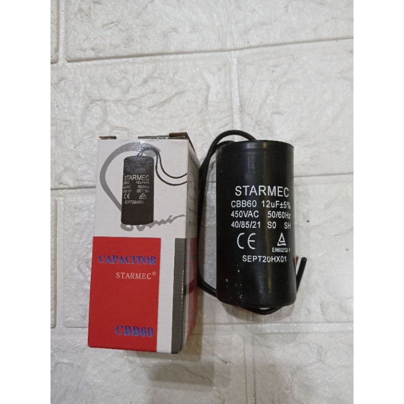 capasitor/kapasitor mesin cuci 5+12uf/12+5uf Starmec