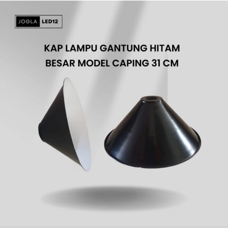 Kap Lampu Gantung / Tebeng Lampu Gantung Hitam Type Caping Besar