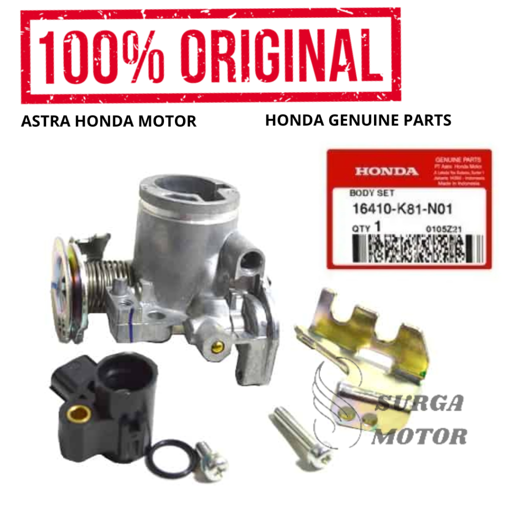 Throttle Body Set Sensor TPS New Untuk Honda Beat FI ESP Street New Scoopy FI ESP Ring 12 . Vario 11