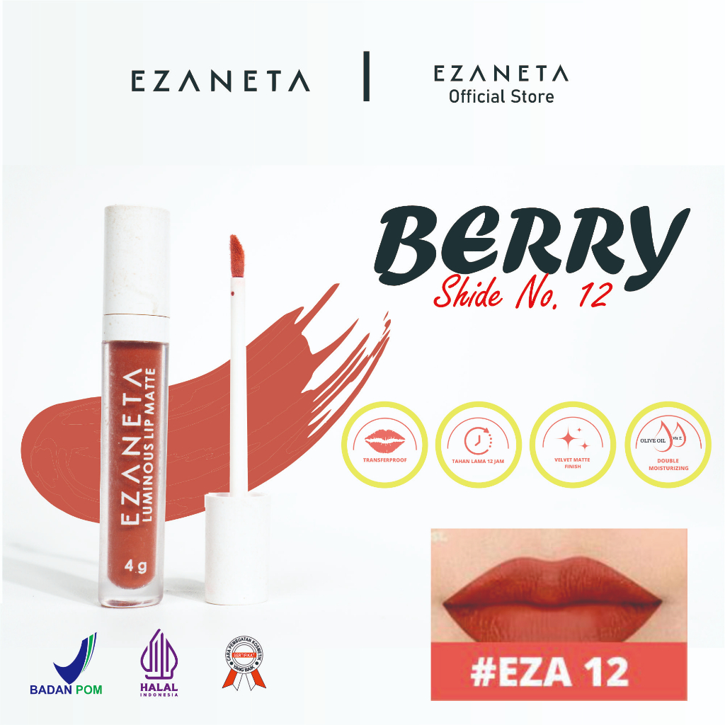LIP MATTE LUMINOUS BIBIR LIP CREAM - 12 - EZANETA OFFICIAL