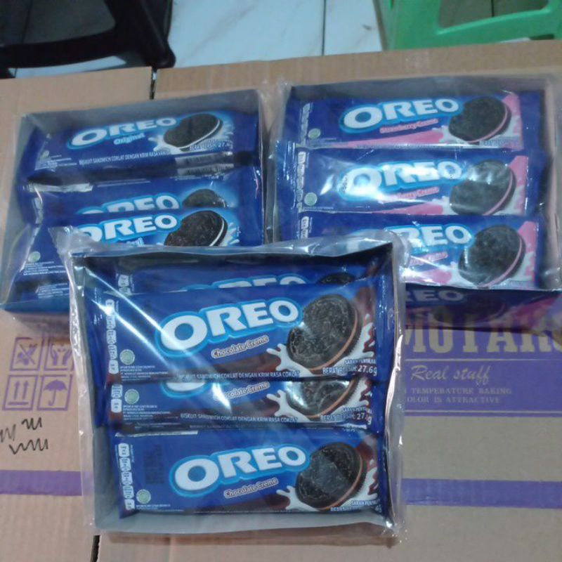 OREO biskuit sandwich dengan krim_isi 12pc_Original/Coklat/Strawberry/Blueberry_Mondelez