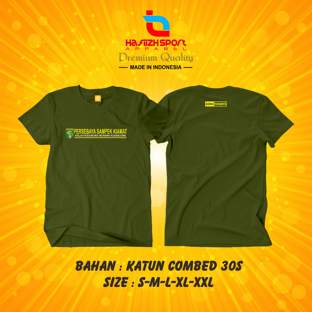 KAOS BAJU PERSEBAYA SURABAYA SAMPEK KIAMAT TERBARU / KAOS PERSEBAYA SURABAYA PREMIUM