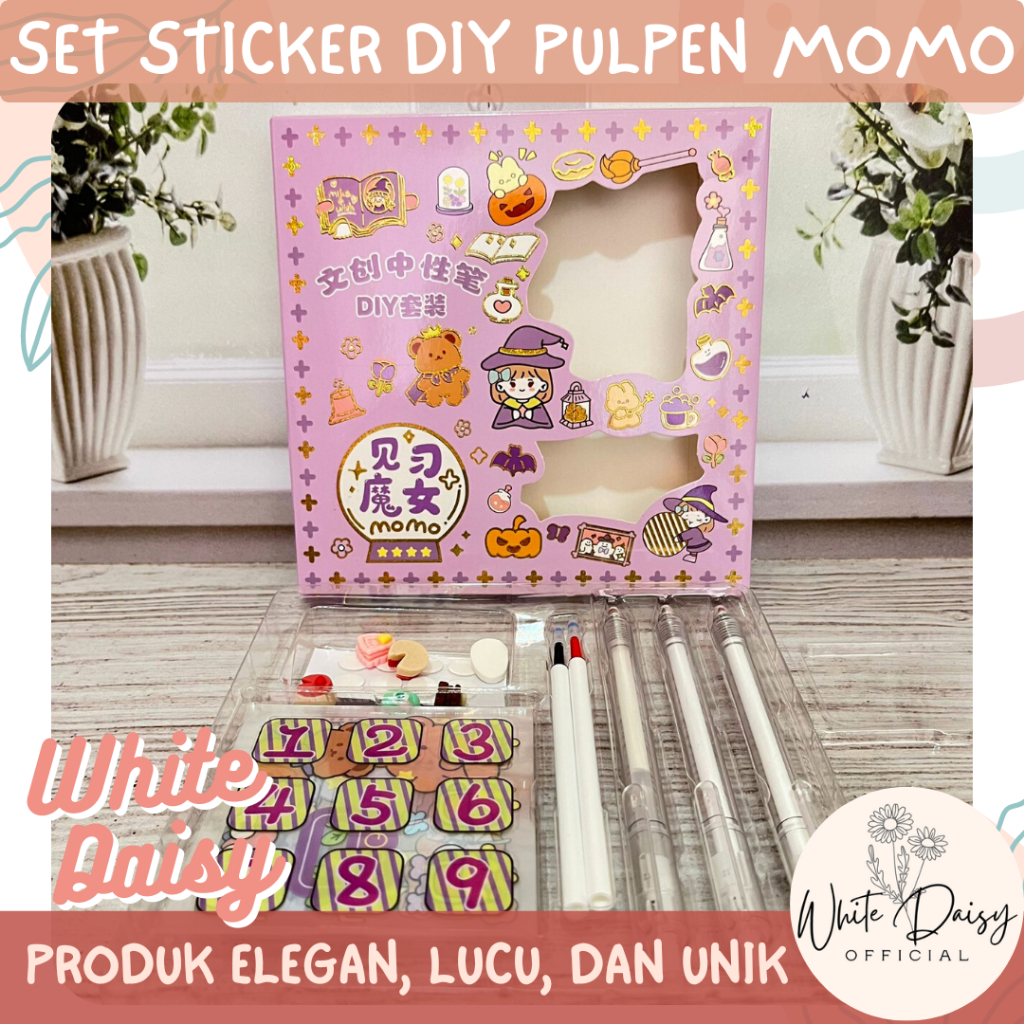 

Set sticker DIY pulpen momo music food lucu imut hadiah gift unik