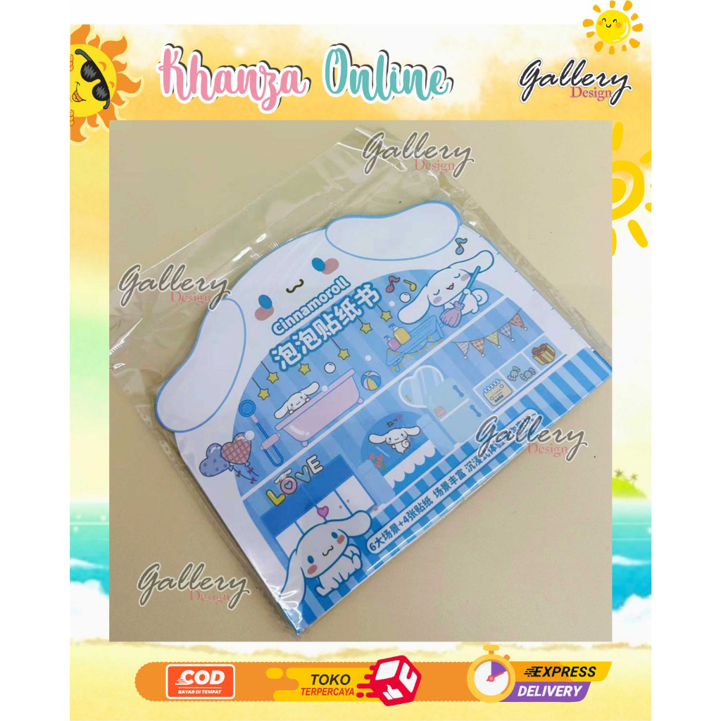 

BUKU STICER DIY KUROMI MELODY KITTY BUBBLE 3D STICERr QUIET BOOK SANDRIO HOME PAPERDOLL