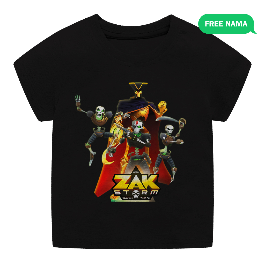 kaos baju anak zak storm free cetak nama