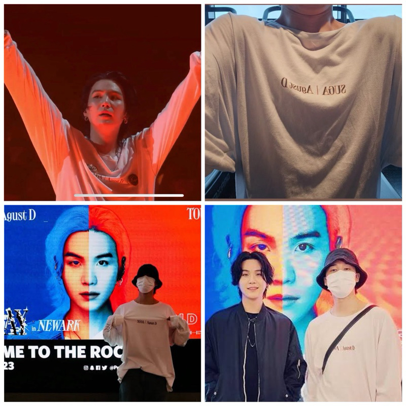 Official Merchandise D-Day Tour Concert Suga AgustD BTS Long Sleeve Tshirt White