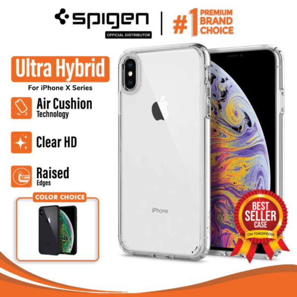 Jual iPhone XS Max / XS / X / XR Case Spigen Clear Anti Shock Ultra Hybrid - Crystal Clear XR Murah