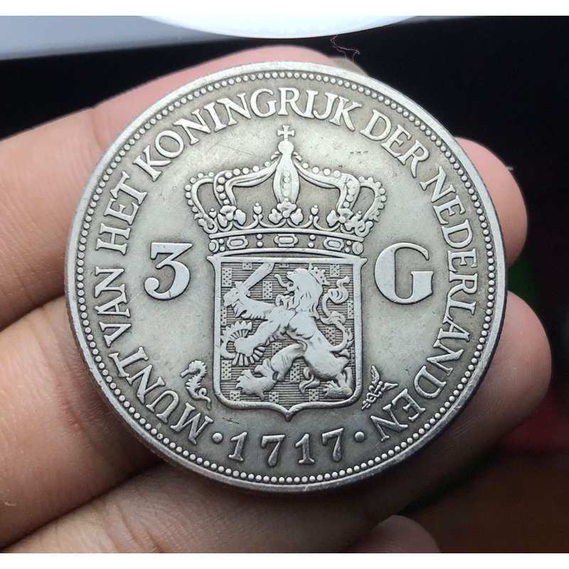 Koin Kuno 3 Gulden willem 1717