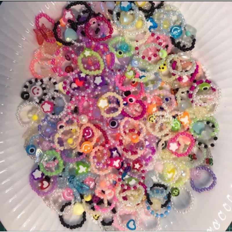 CINCIN MANIK  KOREA ISI 3 & 6 | CINCIN KOREA BEADS RING | CINCIN MANIK INISIAL