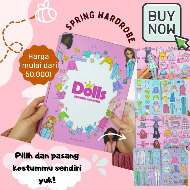PAPERDOLL PAPER DOLL BP BPAN MAINAN KERTAS BONGKAR PASANG ORANG ORANGAN PAPER CRAFT MAINAN EDUKASI