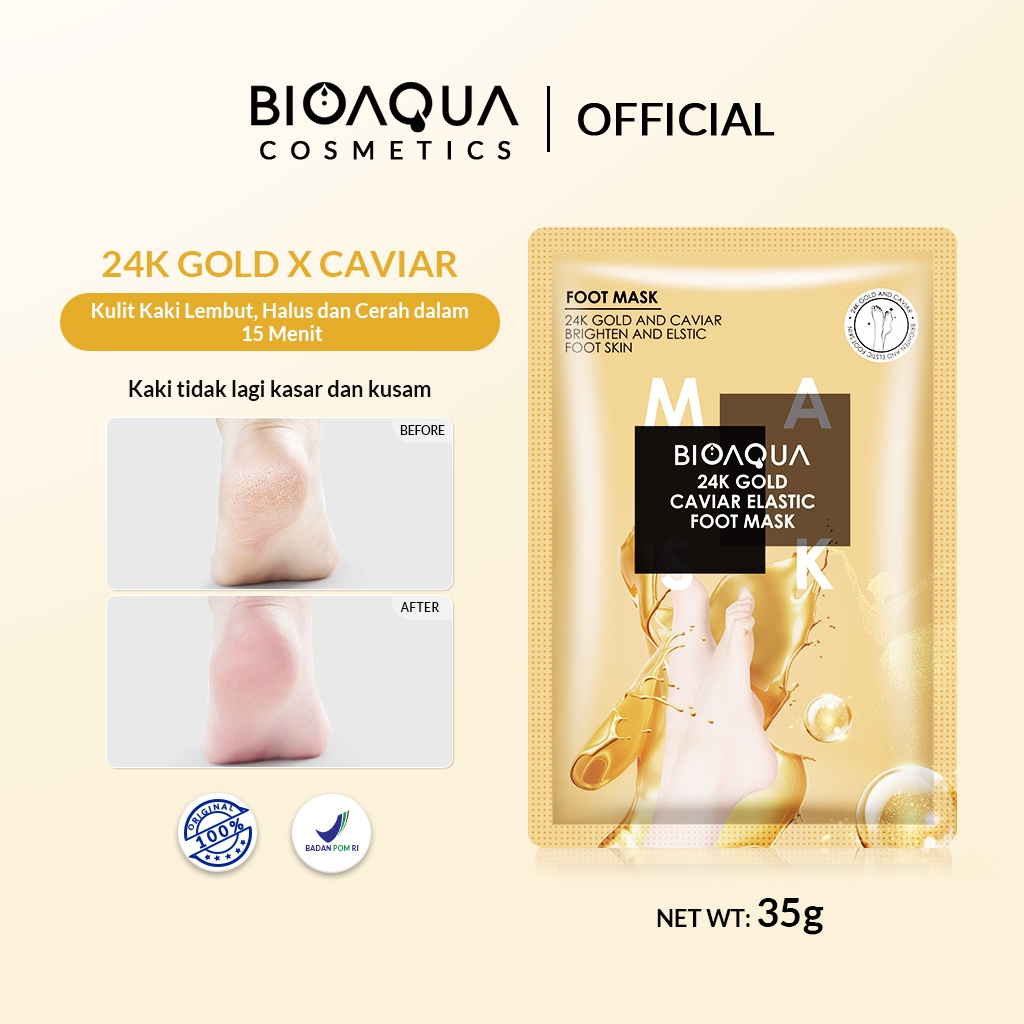 Bioaqua 24k Gold Caviar Elastic Brightening Footmask / Handmask