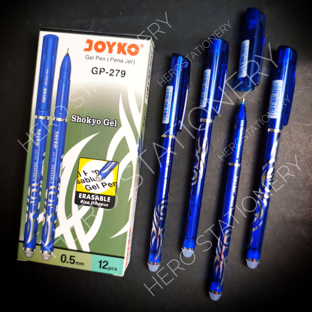 

Joyko pen gel shokyo gel 0.5 mm tinta bisa dihapus biru GP-279 .12 unit