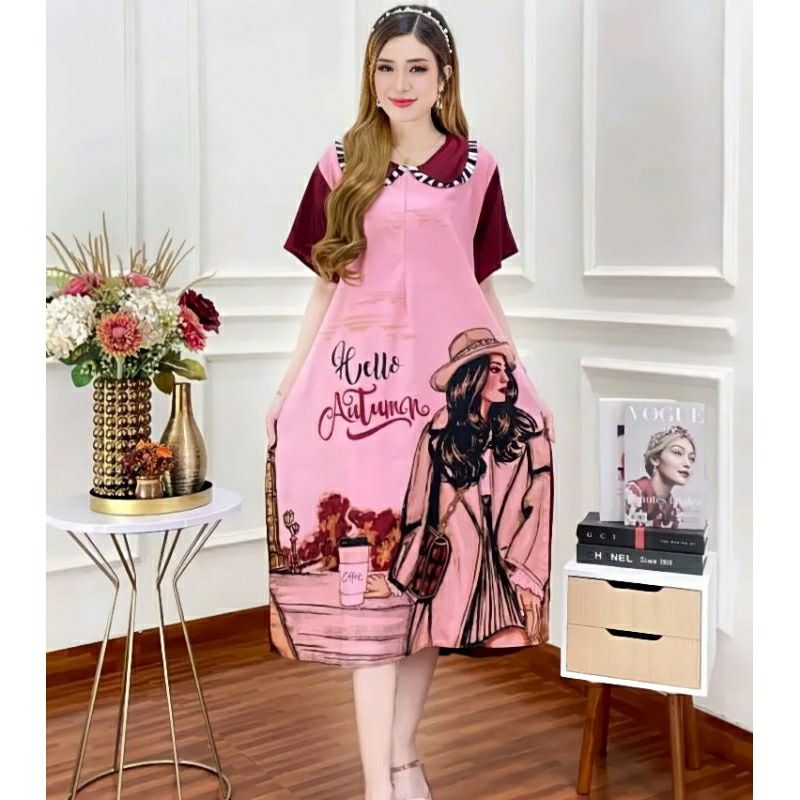 Daster Sofia Model Kerah Terbaru Daster Sofia Kekinian - Home dress Sofia