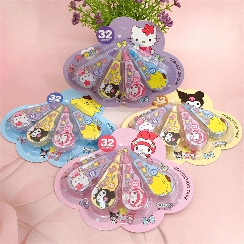 

4in1 correction tape sanrio / tipex set 4pcs / tip-ex roll karakter 8m