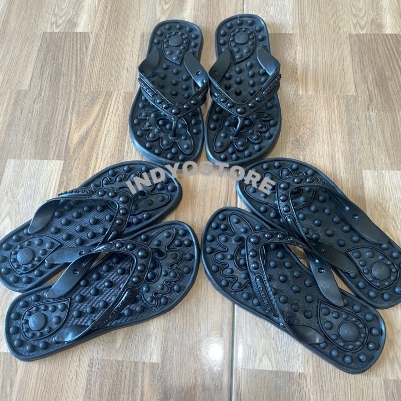 YOUKEN BLACK JACK SANDAL REMATIK UNISEX SANDAL REFLEKSI KESEHATAN