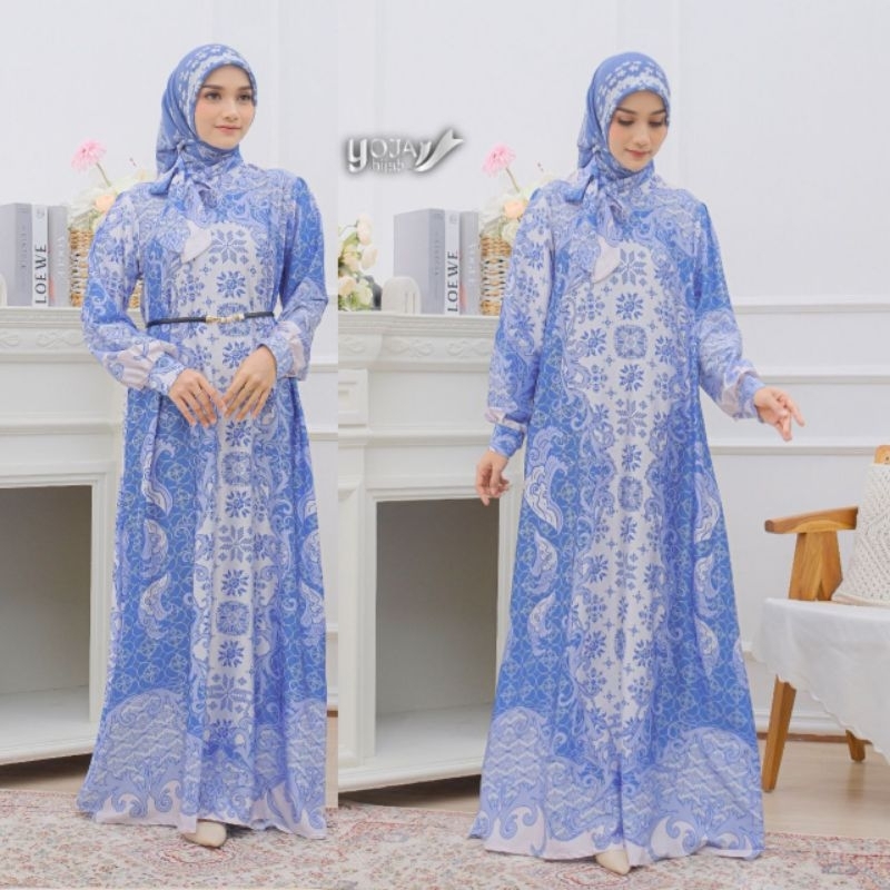 long dress fitri series set scarf