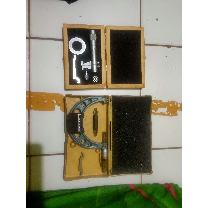 Inside micrometer 20-50mm new fullset dan Micrometer MITUTOYO 75-100mm  Second fullset 0,01mm Origin