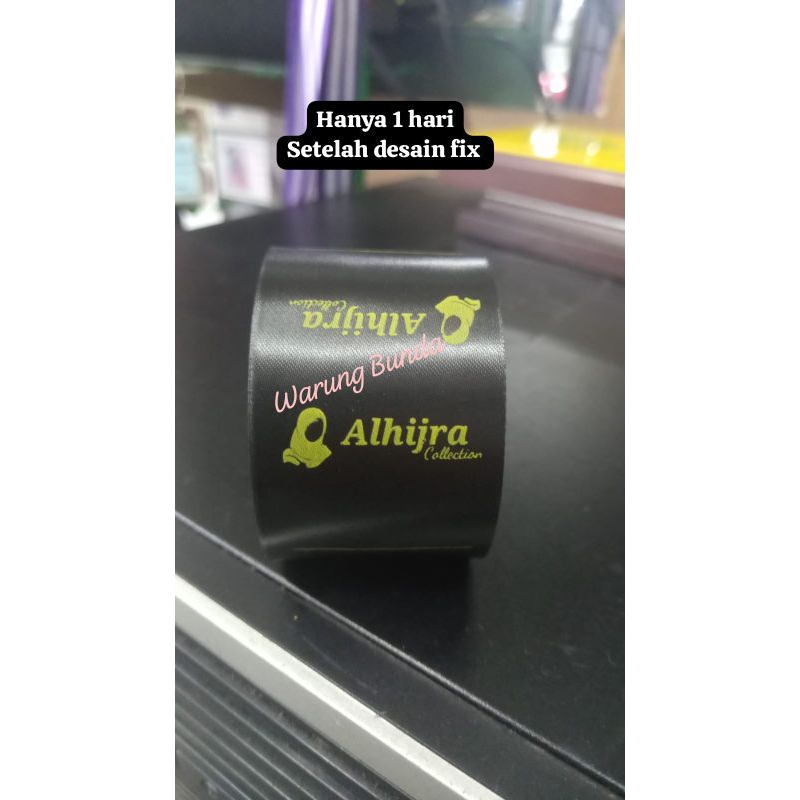 

label pita satin premium. gratis ongkos potong. label costume.