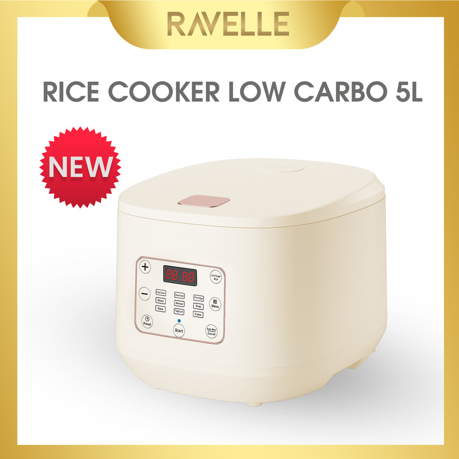 Ravelle Digital Rice Cooker Low Carbo 5L - Penanak Nasi - Low Watt