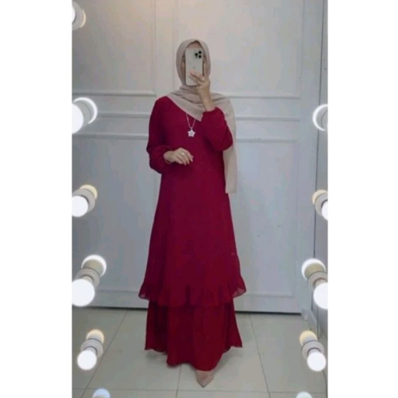 Asyfa//Gamis//Gamis Malaysia//Gamis Melayu//Gamis Remaja Wanita Kekinian//Gamis Polos Melayu Malaysi