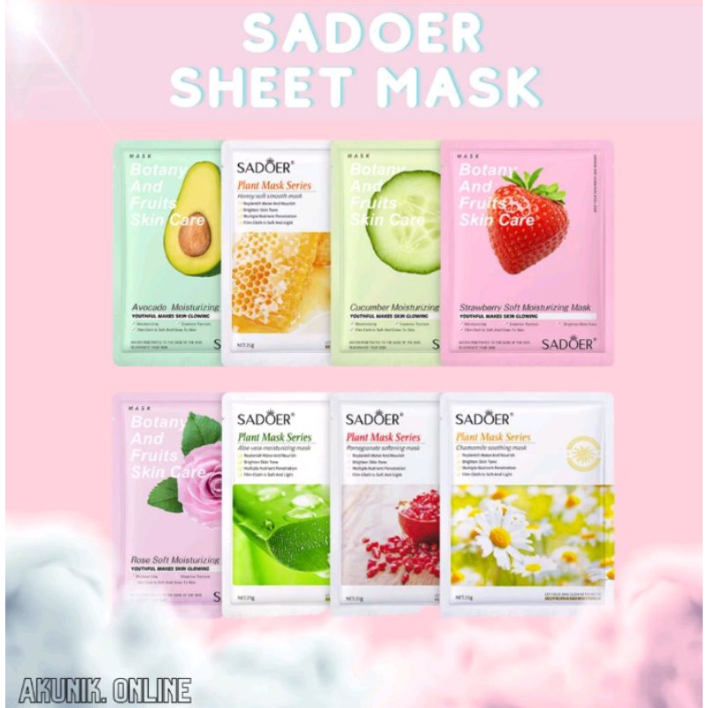SADOER Sheet Mask Plant Series Masker Wajah ORIGINAL