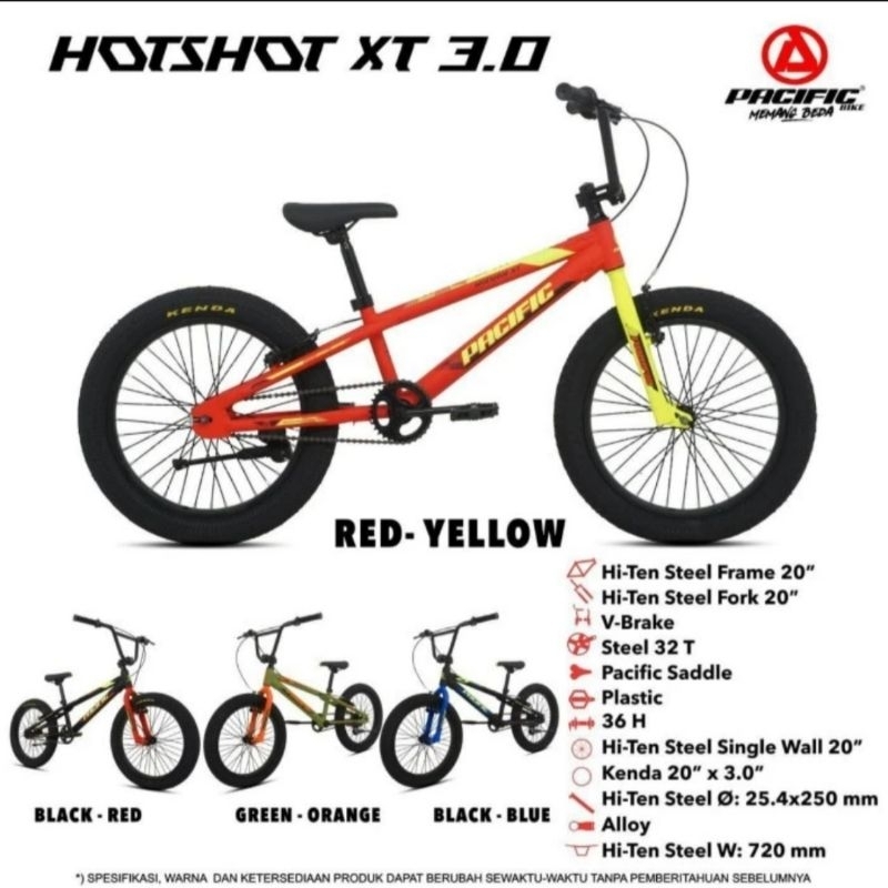 Sepeda BMX PACIFIC HOTSHOT XT 20 inch BAN BESAR 3.0