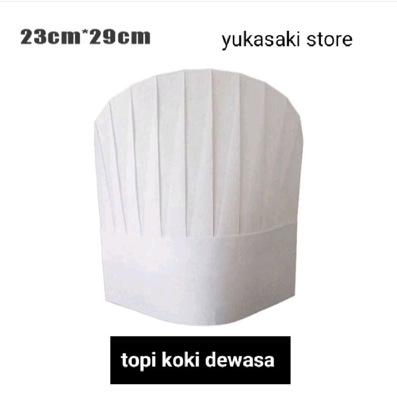 terlaris (1pcs) topi koki masak|topi koki dewasa|topi koki bahan viscose|topi chef|topi kertas visco