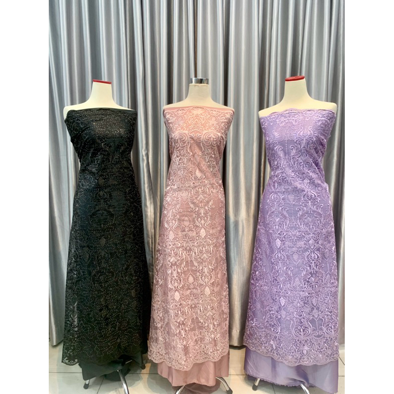 brukat tile aureli / Brukat tile aureli payet / kain tile mewah / tile bordir payet