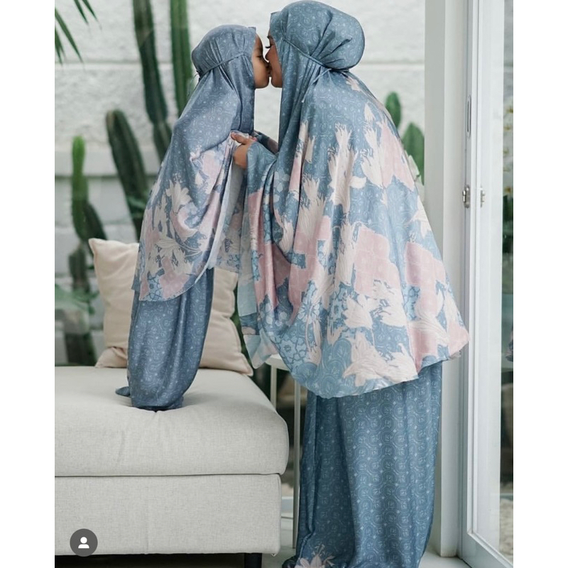 mukena buttonscarves maharani blue