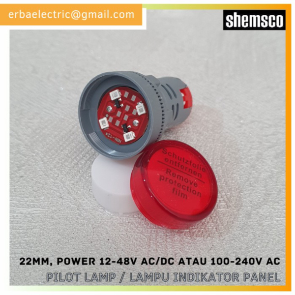 Pilot Lamp RED 22mm 12-48v Indicator Lamp 12v 24v 48v AD Series Berkualitas