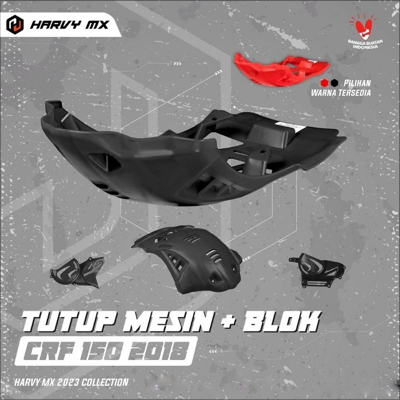 COVER MESIN CRF 150 L TUTUP MESIN + COVER BLOCK HONDA CRF 150 L PNP PELINDUNG ENGINE GUARD CRF