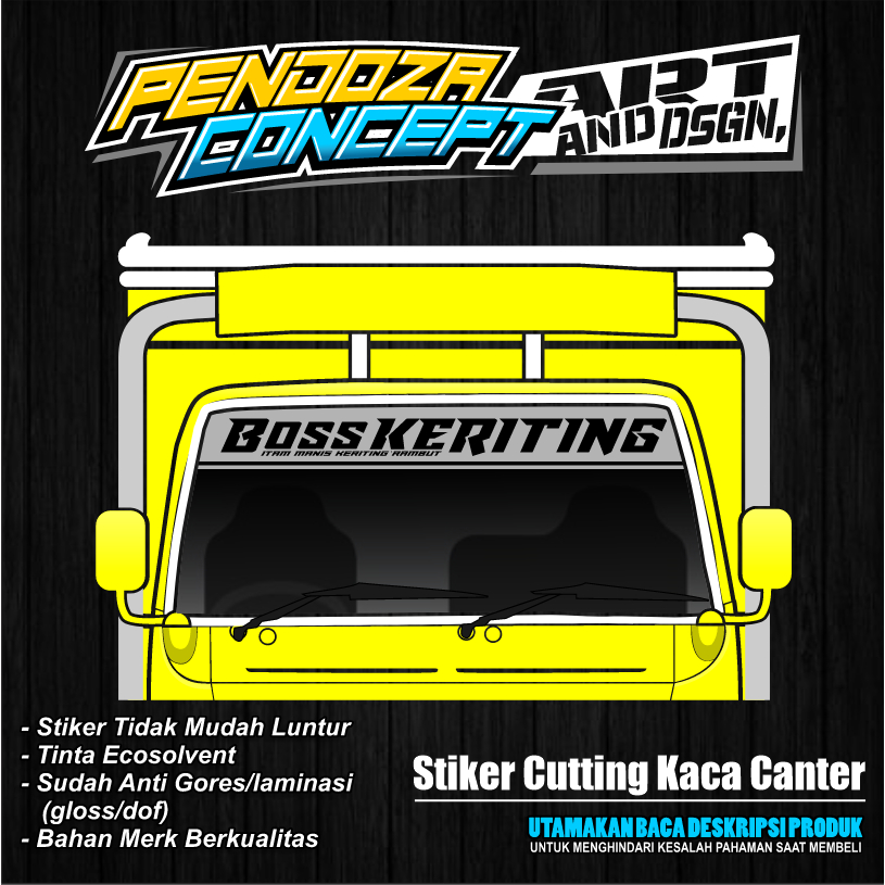 stiker kaca blok truk canter bisa custom nama