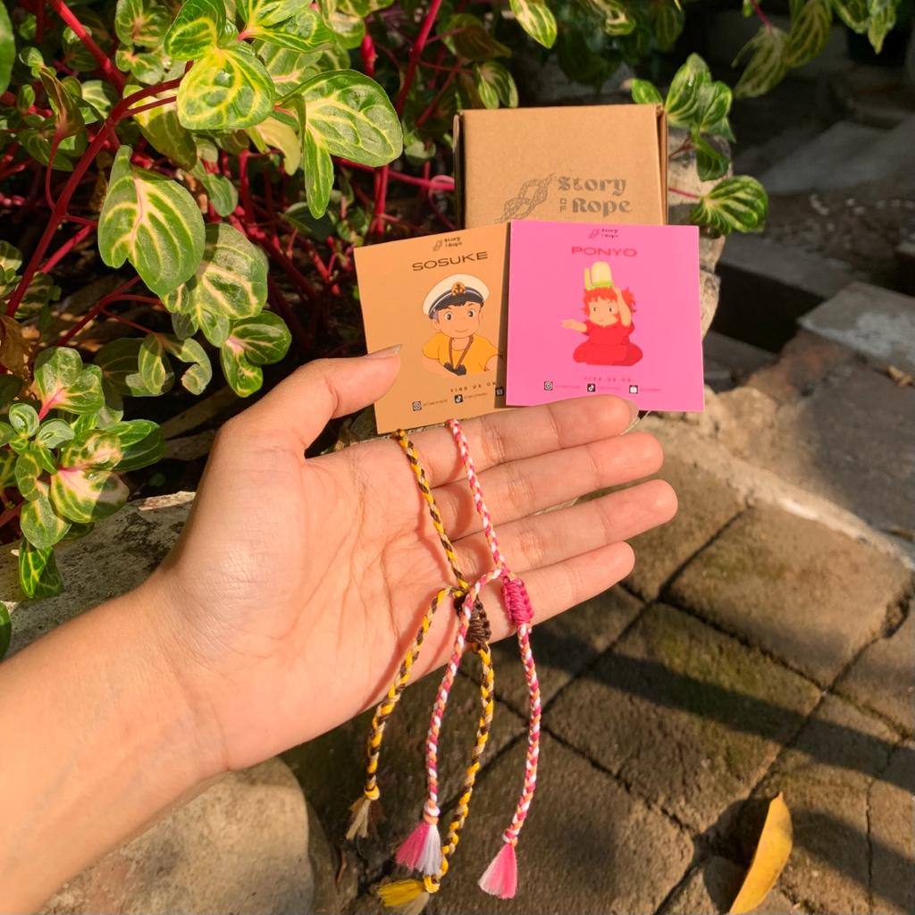 Gelang Tali Ponyo dan Sosuke /Gelang Couple Ponyo dan Sosuke/Couple Bracelet Ponyo dan Sosuke/Gelang
