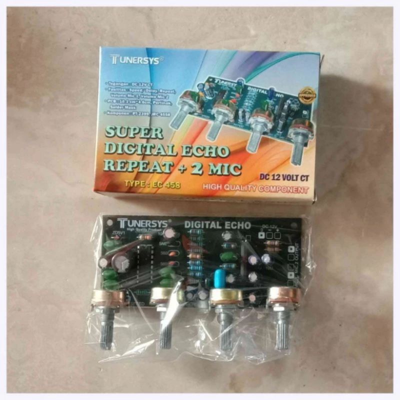 KIT Echo Repeat 2 Mic EC 458 Modul Reverb Mic Karaoke