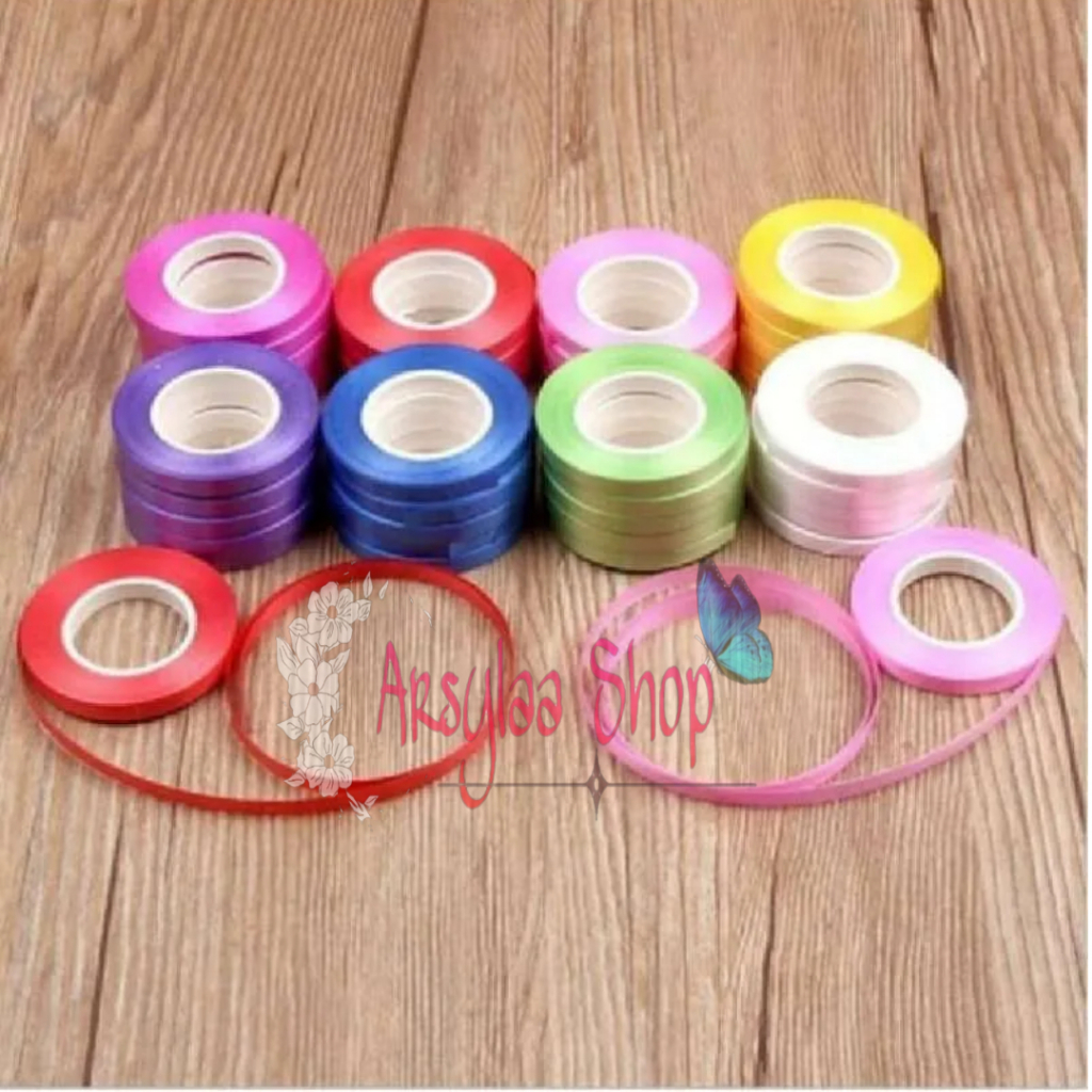 

Pita Balon / Pita Kado Ulang Tahun / Curly Ribbon / Pita Bunga - 5M 1Roll Kecil BELI 1 GRATIS 1