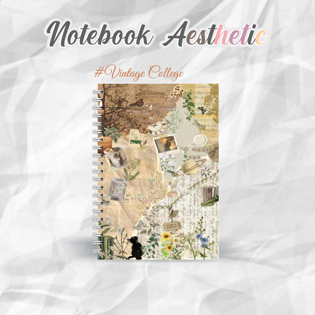 

NOTEBOOK A5 VINTAGE COLLEGE CATATAN/JURNAL BOOKPAPER GRID/KOTAK2#DOTTED/TITIK2#BLANK/POLOS