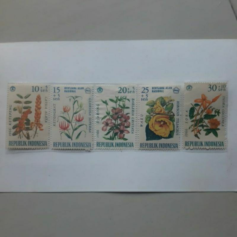 

Perangko Indonesia seri Bunga 1966 set 5 prangko