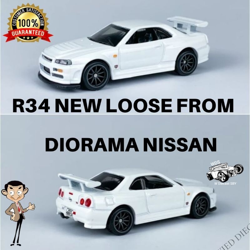 Hot Wheels Premium Nissan Skyline GT-R R34 New Loose Nissan Diorama