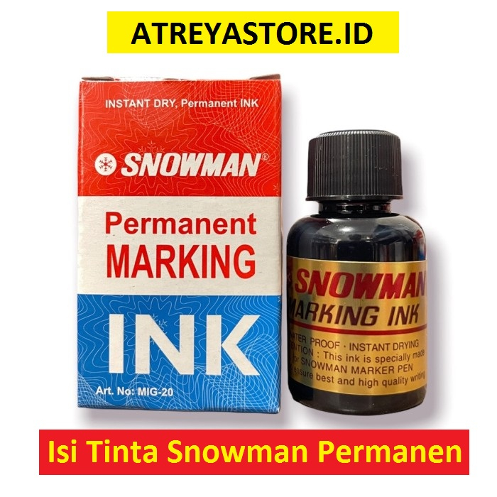 

Isi Tinta Spidol Permanen / Refill Tinta Spidol Snowman Permanen Marking INK MIG 20 / MIG-20