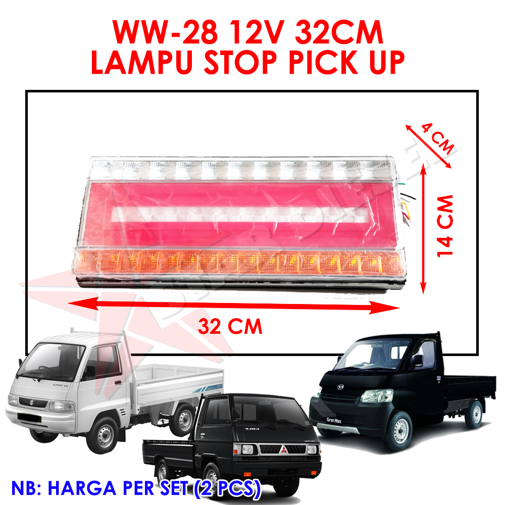 LAMPU STOP MOBIL BOX KECIL TERBARU LED 33CM WW-28 LAMPU BELAKANG RUNNING LAMPU REM TATA GRAND MAX