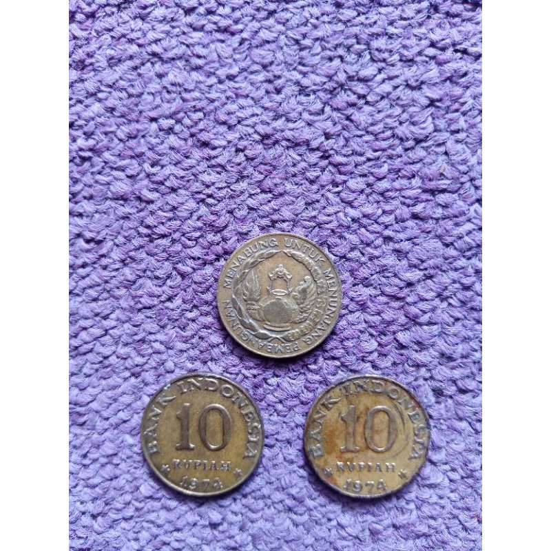 Uang kuno 10 rupiah kuning tabanas 1974 bisa nempel di magnet
