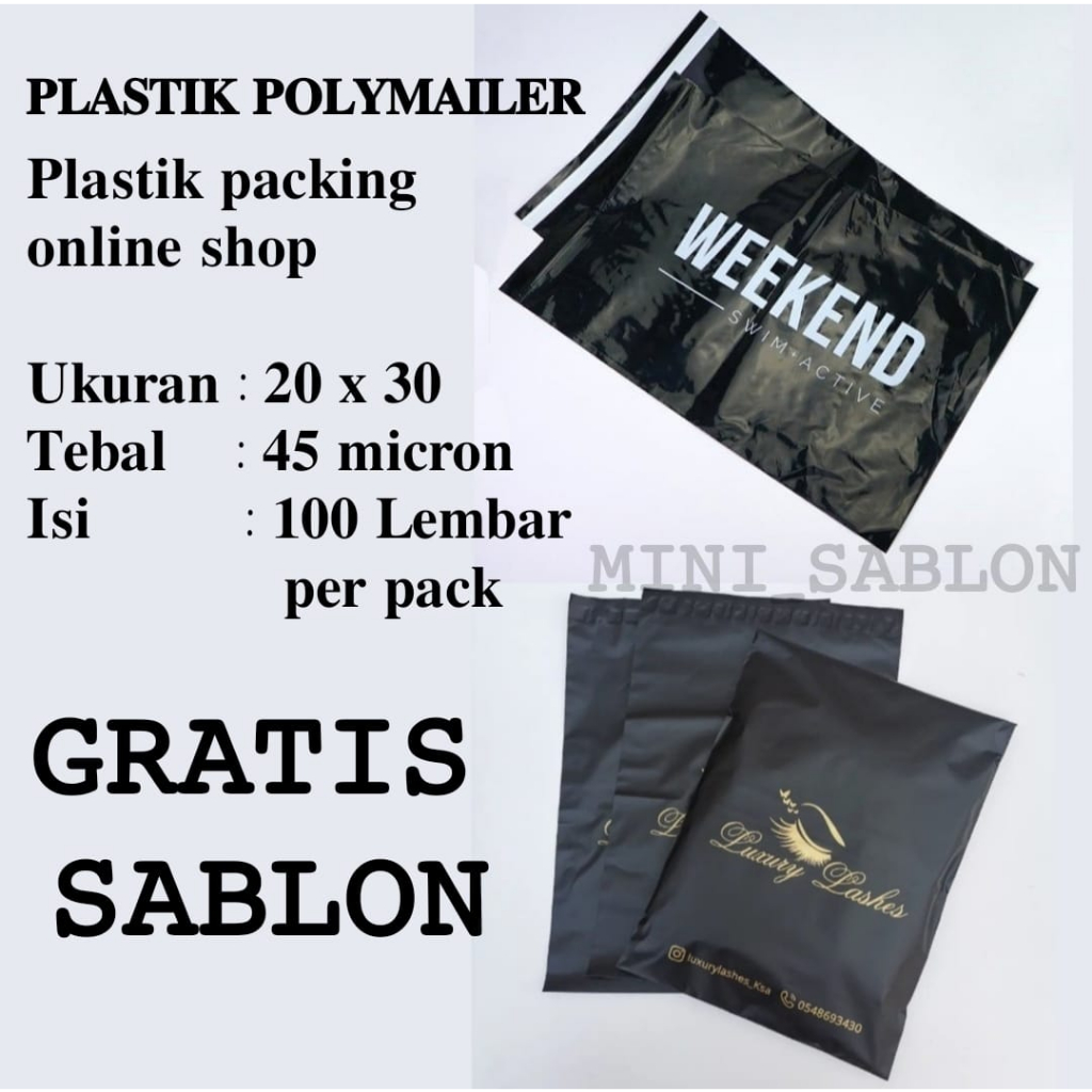 

Plastik Polymailer Gratis Sablon 20 x 30 Packing Olshop Polimer Gratis Sablon Praktis Ekonomis