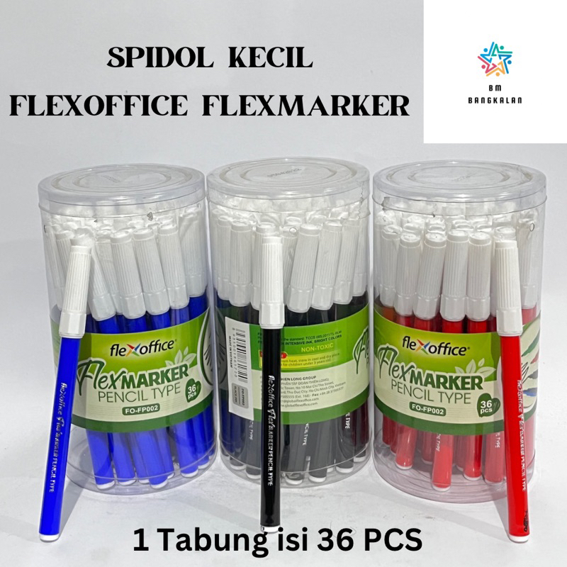 

Spidol FLEXOFFICE Flexmarker FO-FP002 Pencil Type Hitam, Biru, Merah