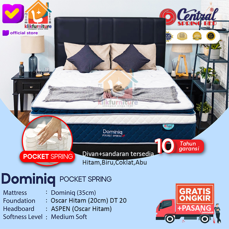 Springbed Central DOMINIQ POCKET Spring Sandaran ASPEN