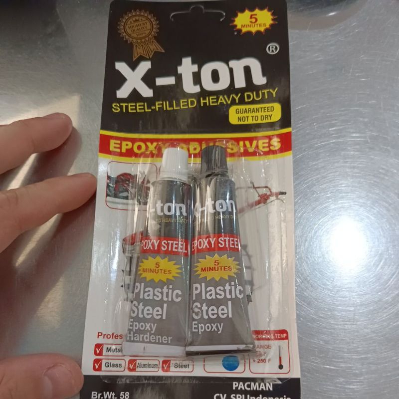 

lem besi x-tone / epoxy adhesives / plastic steel / lem besi 5 menit perekat logam / LEM EPOXY / LEM CAMPUR / BESI / SERBAGUNA XTONE 5 MENIT Lem Besi